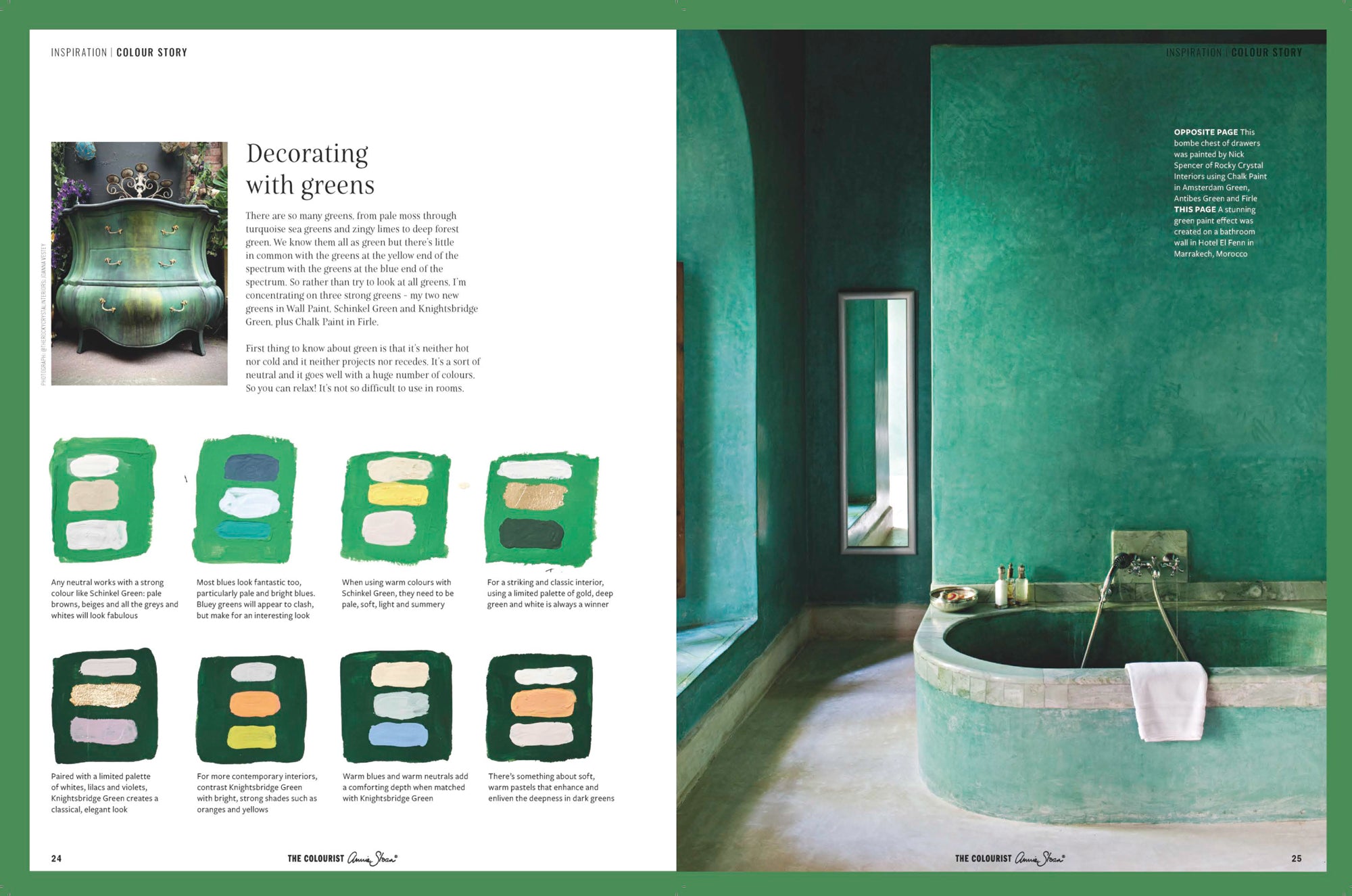 I nummer 7 av magasinet The Colourist gör Annie Sloan en djupdykning i de gröna kulörerna.