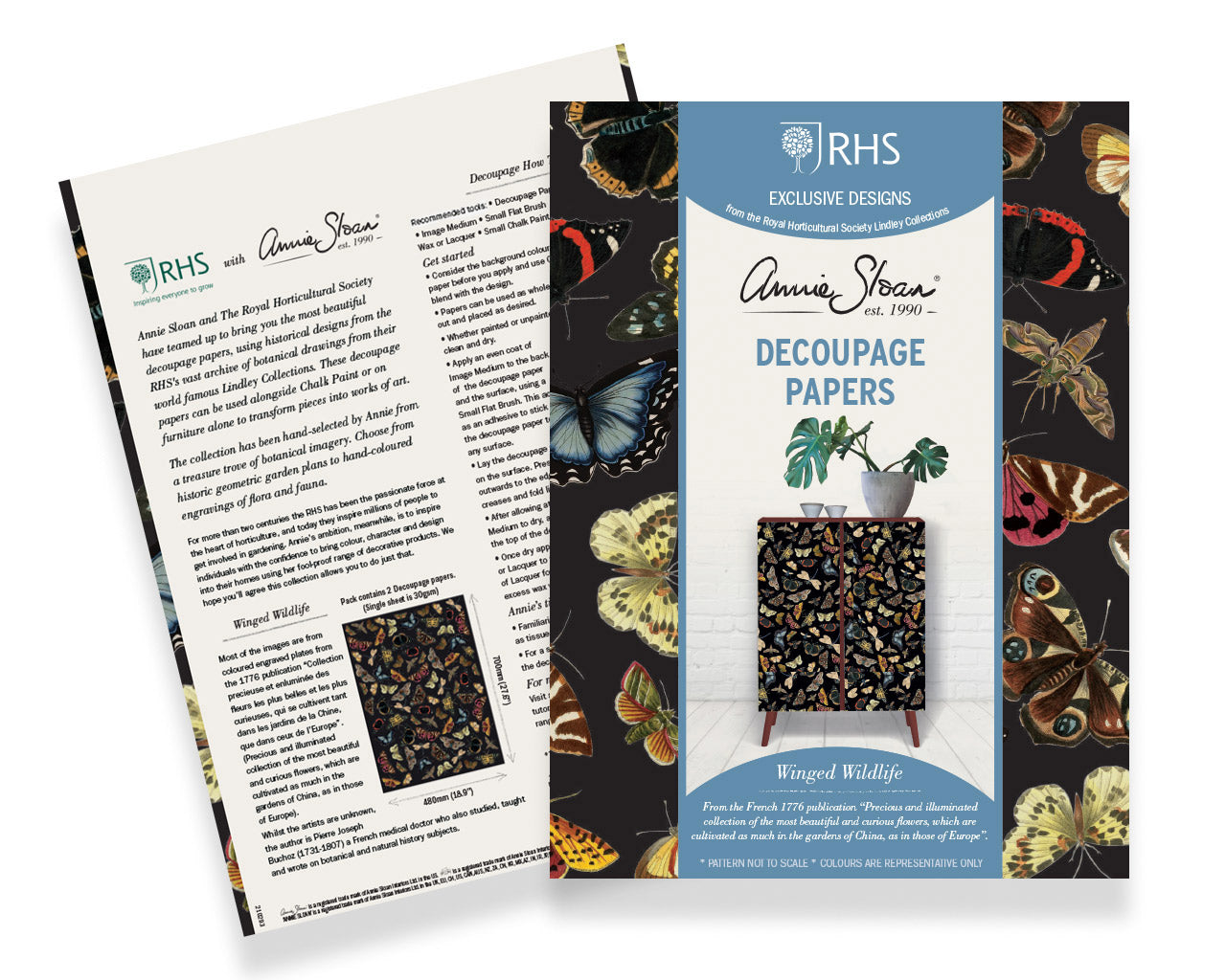 Fjärils decopage  - RHS Decoupage Paper Winged Wildlife