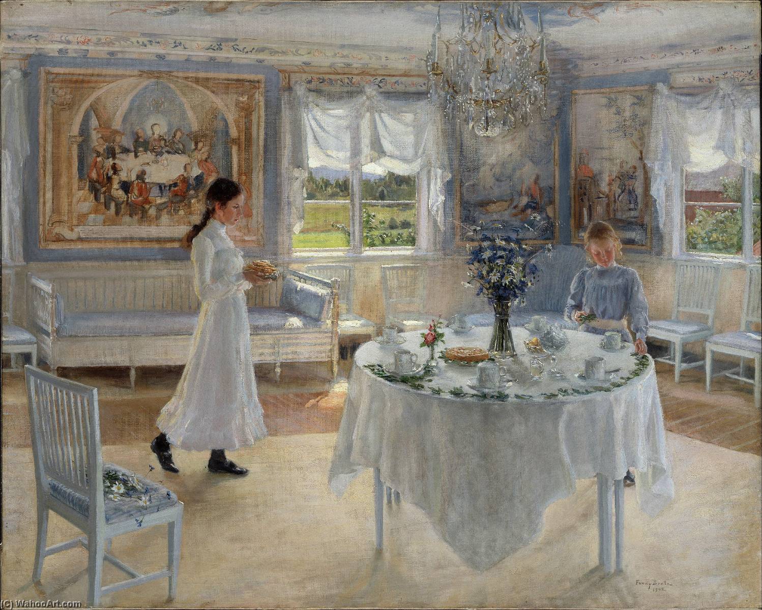 Fanny Brate har framför allt blivit uppmärksammad för sina heminteriörer målade kring sekelskiftet 1900. Namnsdag är hennes mest kända verk. Målningen har reproducerats på allt från vykort till kaffeburkar.