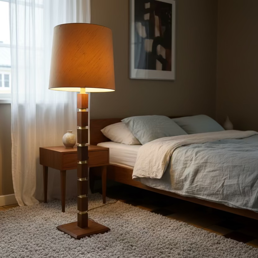 Låg egant golvlampa från 60-talet