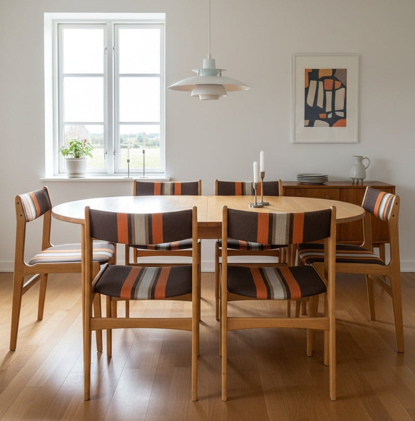 Danska matstolar i Erik Buch design