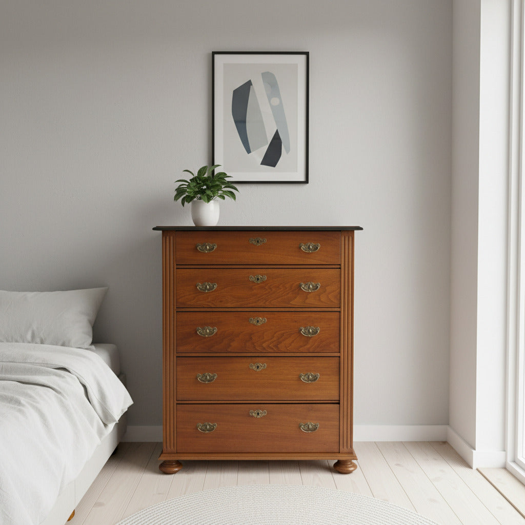 Femlådig elegant vintagebyrå från 1920/40-tal