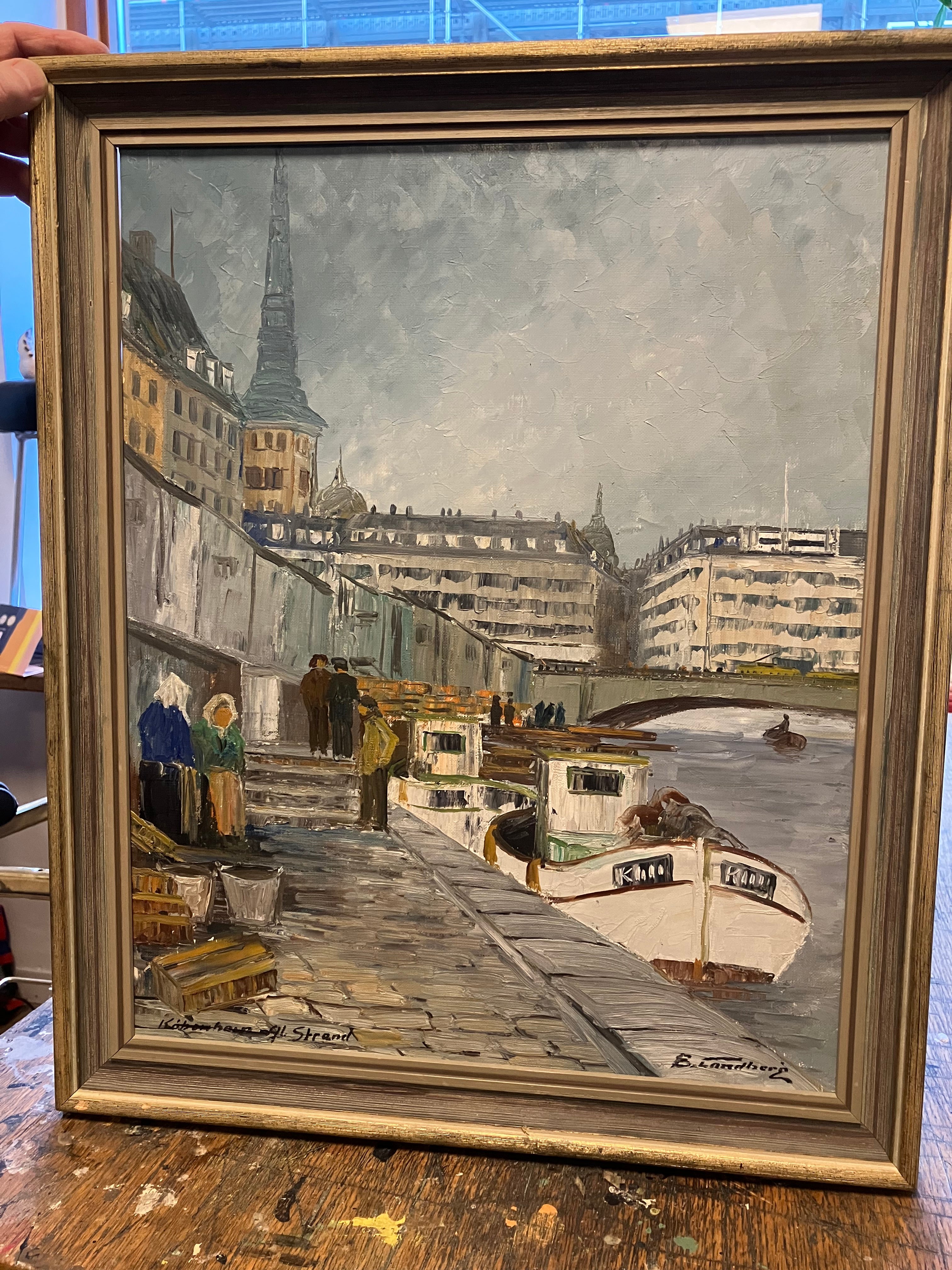 Olja på duk över København Gamle Strand