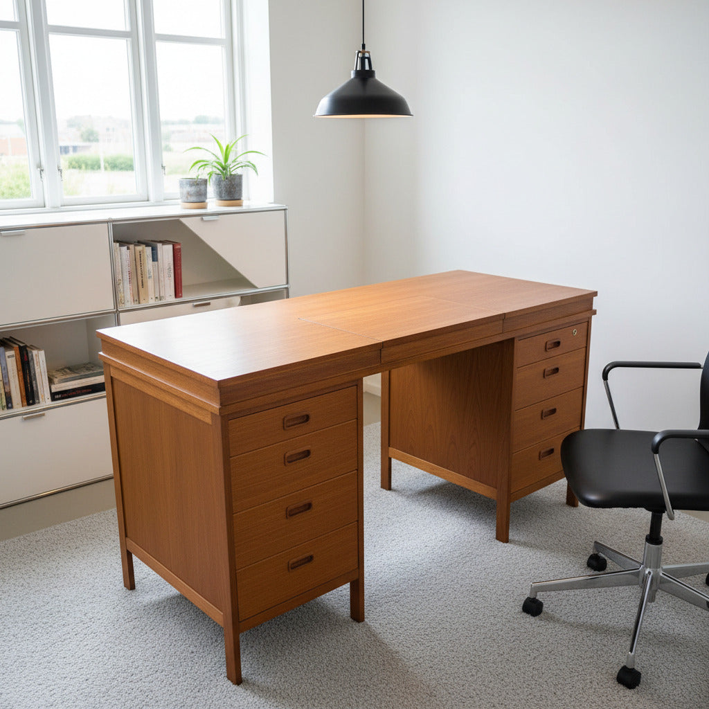 Unikt skrivbord i teak – skapat som examensarbete