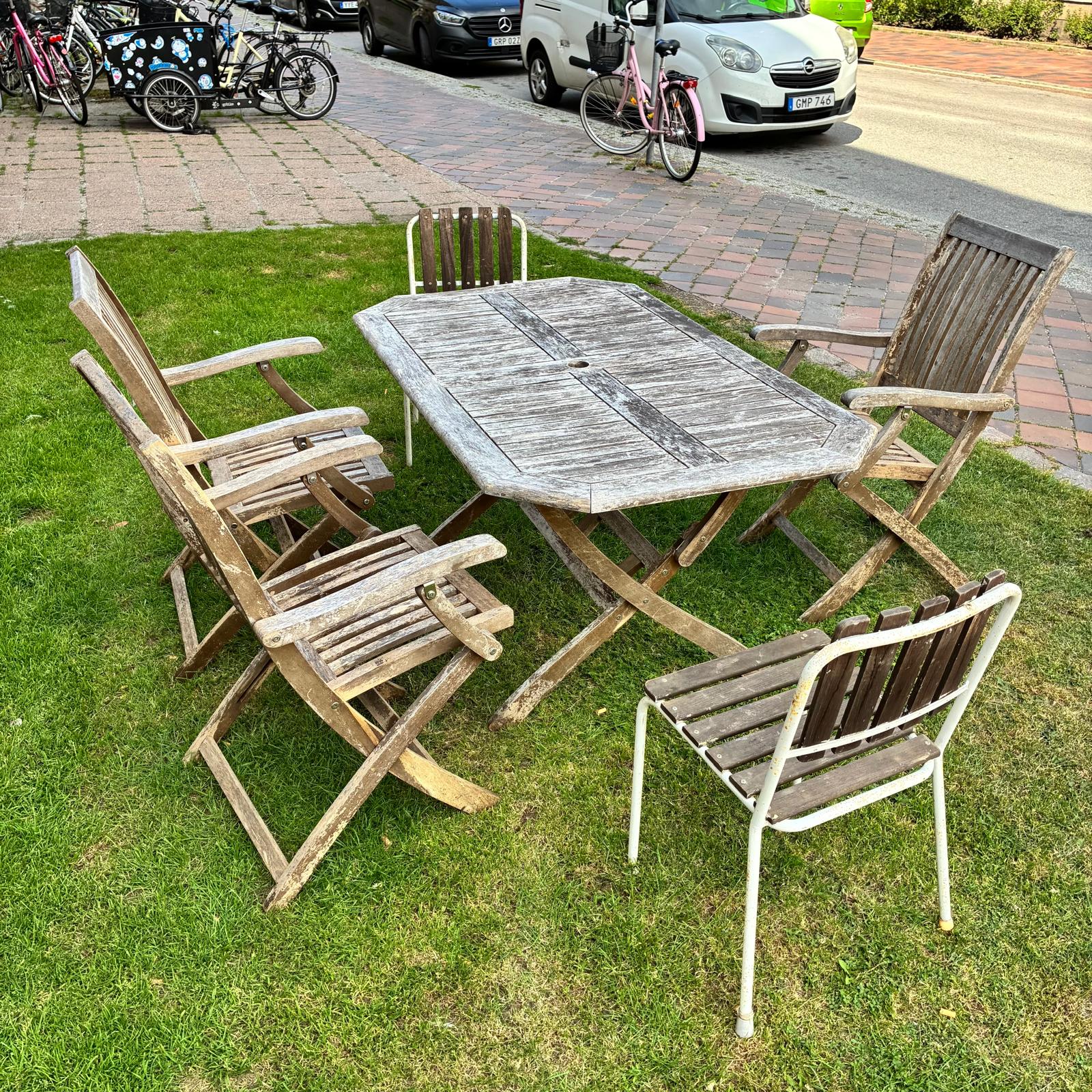 Hopfällbara teakstolar för trädgård och uteplats