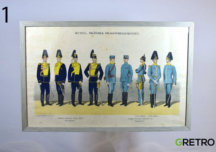 Svenska krisgsmaktens uniformer på planscher